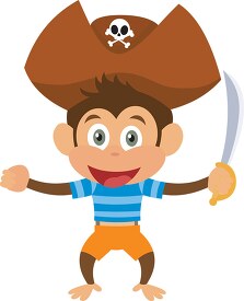 pirate monkey clipart holding sword
