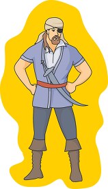 pirate standing with sword clipart