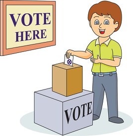 placing vote in ballot box clipart