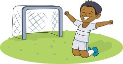 player happy after scoring a soccer goal