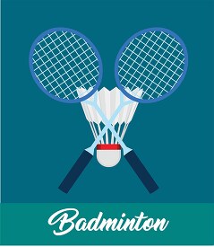 playing badminton poster style with racquet clipart