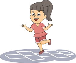playing hopscotch outdoor game