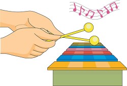 playing music instrument  xylopohone clipart