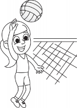 playing volleyball outline 2