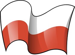 Poland wavy country flag clipart