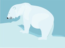 polar bear climbing ice clipart