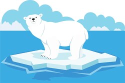 polar bear on artic ice clipart