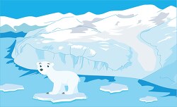 polar bear on ice in Canada clipart