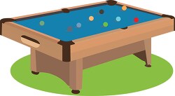 pool tabke with balls clipart