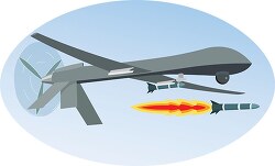 predator drone firing missile in the sky clipart 1
