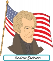 president andrew jackson with flag clipart