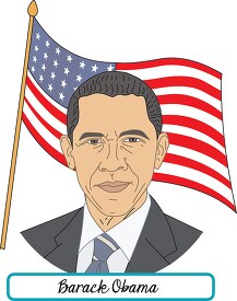 president barack obama with flag clipart