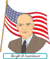 president dwight d eisenhower with flag clipart