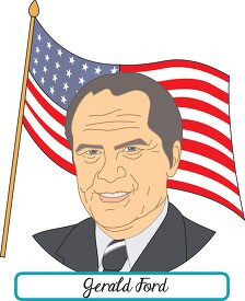 president gerald ford with flag clipart
