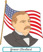 president grover cleveland with flag clipart