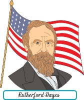 president rutherford hayes with flag clipart