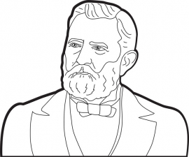 President Ulysses S Grant clip art outline