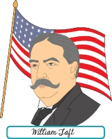 president william taft with flag clipart