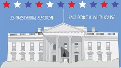 presidential election race for whitehouse clipart
