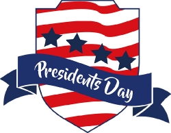 presidents day shield with banner and stars clipart