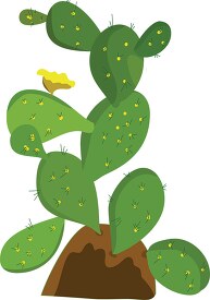 prickly pear cactus plant with flower clipart