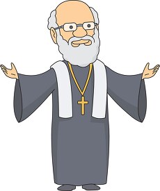 priest with arms stretched out clipart