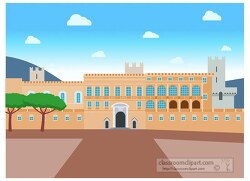 prince palace of monaco europe clipart