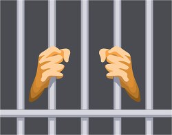 prisoner hands on prison bars clipart