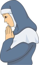 profile of a nun hands clasped in prayer