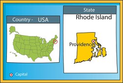 providence rhode island state us map with capital