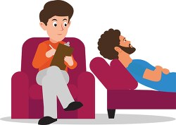 psychiatrist with patient on couch clipart