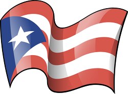 puerto rico state flag waving clipart