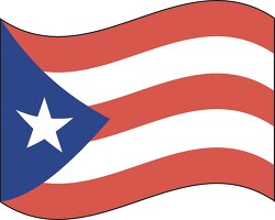 puerto rico state flat design waving flag