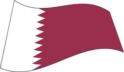 Qatar flag flat design wavy clipart