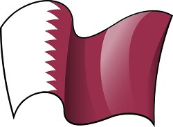 Qatar wavy country flag clipart
