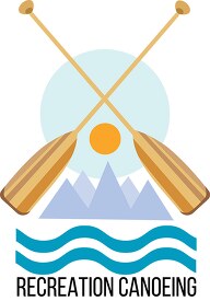 recreation canoeing showing paddle mountains clipart