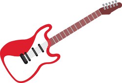 red color electrical guitar musical instruments clipart