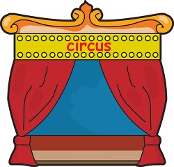 red curtained circus stage clipart