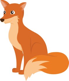 red fox large furry tail clipart