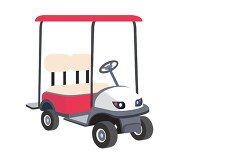 red golf cart clipart