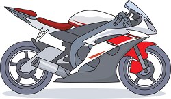 red gray racing motorcycle clipart