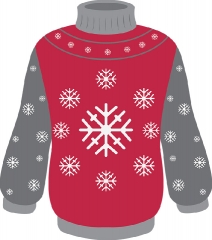 red green with snowflakes christmas sweater gray color