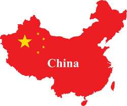 red map of china clipart