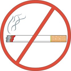 red no smoking sign showing cigarette clipart 5723