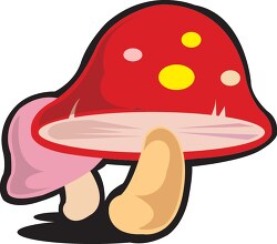 red pink cartoon mushroom clipart