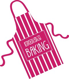 red striped apron love baking clipart 25