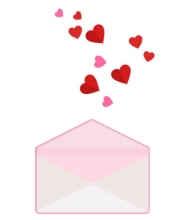 red valentines day hearts moving out of envelope animated clipar