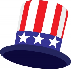 red white blue holiday hat clipart