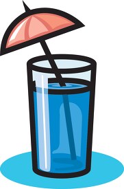refreshing drink with umbrella clipart