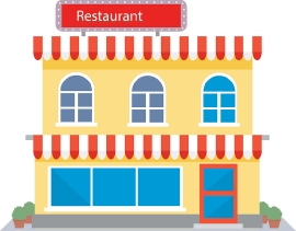 restaurant with sign clipart 132